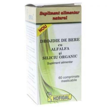 Drojdie de bere cu AlfAlfa si Siliciu Organic Hofigal 60 comprimate (Ambalaj: 60 comprimate)