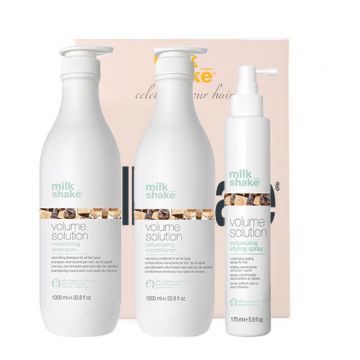 Kit pentru par fin si subtire Milk Shake Volume Solution Sampon 1000 ml + Balsam 1000 ml + Tratament 175 ml (Concentratie: Sampon, Gramaj: 1000 ml + 1000 ml + 175 ml)