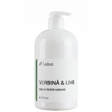 Sapun lichid natural cu verbina si lime, Sabio (Gramaj: 475 ml, Concentratie: Sapun lichid)