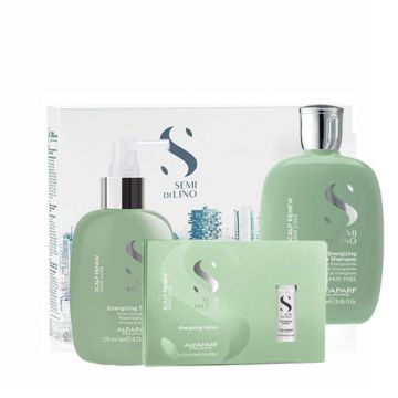 Set anti-cadere Alfaparf Milano Scalp Energizing Sampon 250 ml + Tonic 125 ml + Lotiune 12x10 ml (Gramaj: 250 ml + 125 ml + 12x10 ml)