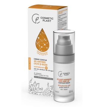 4D Cremă antirid contur ochi și buze, 30 ml, Face Care Cosmetic Plant (Concentratie: Crema, Gramaj: 30 ml)