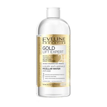 Apa micelara Eveline Cosmetics Gold Lift Expert 24k (Gramaj: 500 ml, Concentratie: Apa micelara)