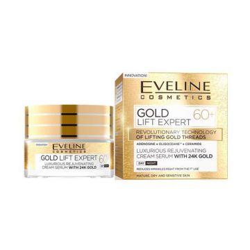 Crema de fata Eveline Cosmetics Gold Lift Expert 60+ (Concentratie: Crema pentru fata, Gramaj: 50 ml)