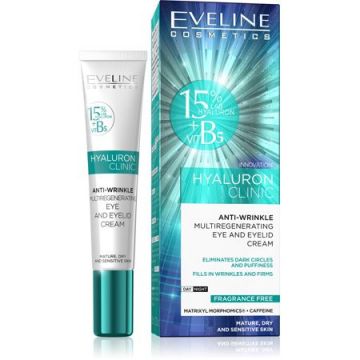 Crema de ochi Eveline Cosmetics anti-rid Hyaluron Clinic B5 (Concentratie: Crema pentru ochi, Gramaj: 20 ml)