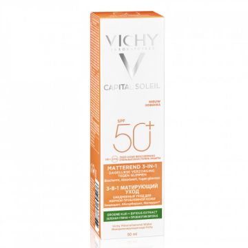 Crema matifianta anti-stralucire 3 in 1 SPF 50+ Capital Soleil Vichy (Concentratie: Crema, Gramaj: 50 ml)