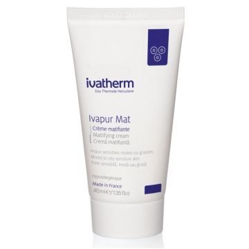 Crema matifianta pentru piele sensibila, mixta sau grasa Ivapur Mat, Ivatherm (Concentratie: Crema, Gramaj: 40 ml)