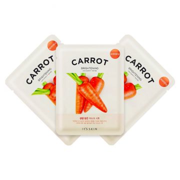Set Masca nutritiva de fata cu extract de morcov The Fresh, Its Skin, 3 x 20 g (Gramaj: 3 x 20 ml, Concentratie: Masca de fata)