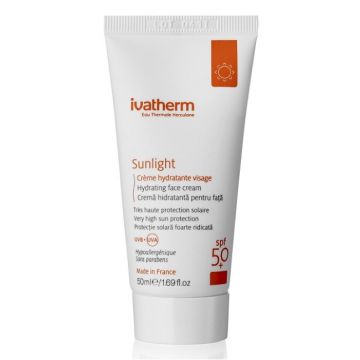 Crema hidratanta pentru fata cu protectie solara SPF 50+ Sunlight, Ivatherm (Concentratie: Crema, Gramaj: 50 ml)