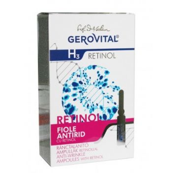Fiole antirid cu retinol Gerovital H3 (Concentratie: Tratament pentru fata, Gramaj: 20 ml)