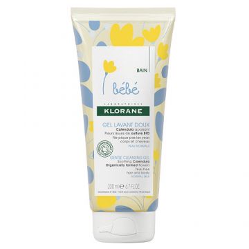 Gel spumant delicat pentru copii corp si par, Klorane Bebe (Gramaj: 200 ml, Concentratie: Gel de curatare)