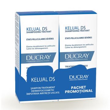 Sampon tratament pentru reducerea scuamelor cu efect anti-recidiva Kelual DS, Ducray (Concentratie: Sampon, Gramaj: 100ml+100ml)