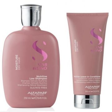 Set Alfaparf Semi Di Lino Moisture Nutritive cu 250 ml Sampon + 200 ml Balsam (Concentratie: Set)