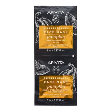 Apivita Express Masca de Fata pentru Detoxifiere cu Extract de Dovleac 2 x 8 ml