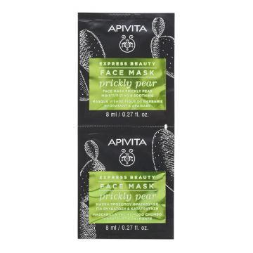 Apivita Express Masca de Fata pentru Hidratare Profunda cu Extract de Cactus 2 x 8 ml