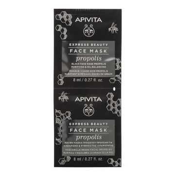 Apivita Express Masca de Fata Purifianta cu Extract de Propolis 2 x 8 ml