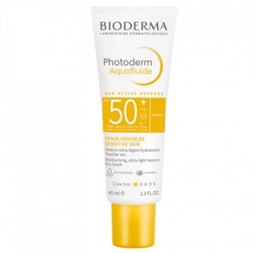 Crema protectie solara Photoderm Aquafluide SPF 50+, Bioderma (Concentratie: Crema, Gramaj: 40 ml)