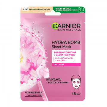Masca servetel cu sakura si acid hualuronic pentru hidratare si revitalizare, 28g, Garnier