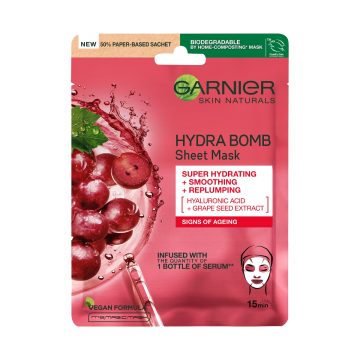 Masca servetel hidratanta cu extract de seminte de struguri, 28g, Garnier