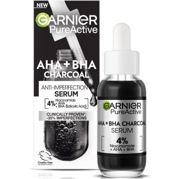 Serum anti-imperfectiuni cu Niacinamide AHA + BHA Pure Active, 30ml, Garnier