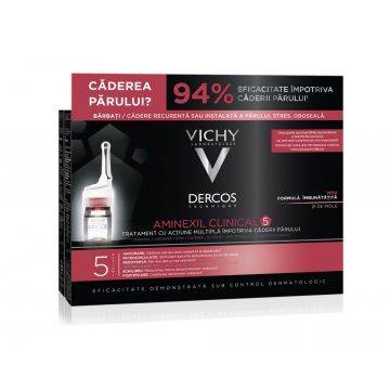 Tratament impotriva caderii parului pentru barbati Vichy Dercos Aminexil Clinical 5 (Concentratie: Tratamente pentru par, Gramaj: 21 Fiole)