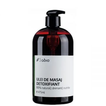 Ulei de masaj natural detoxifiant SABIO (Gramaj: 475 ml, Concentratie: Ulei de masaj)