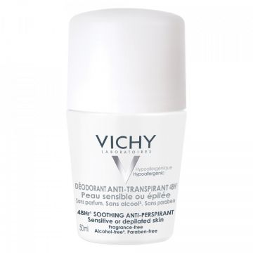 Vichy Deodorant roll-on pentru piele sensibila fara parfum (Concentratie: Roll-On, Gramaj: 50 ml)