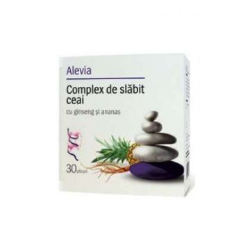 Ceai Complex de Slabit cu Ginseng si Ananas Alevia 30 plicuri