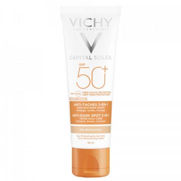 Crema colorata anti-pete pigmentare cu SPF 50+ Vichy Capital Soleil, 50 ml