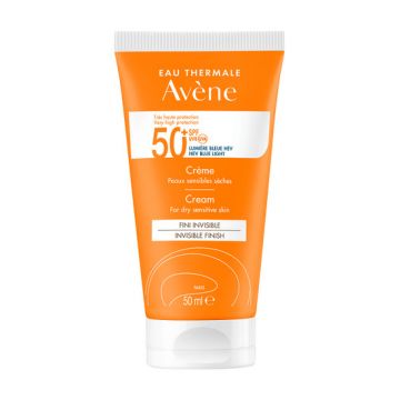 Crema de fata cu protectie solara pentru ten sensibil Avene SPF 50+ TRIASORB, 50 ml