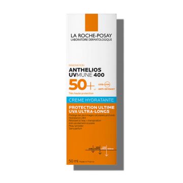 Crema hidratanta fara parfum pentru protectie solara SPF 50+ La Roche-Posay Anthelios UV-MUNE, 50 ml