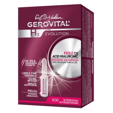 Fiole cu acid hialuronic Gerovital H3 Evolution (Concentratie: Tratament pentru fata, Gramaj: 20 ml)