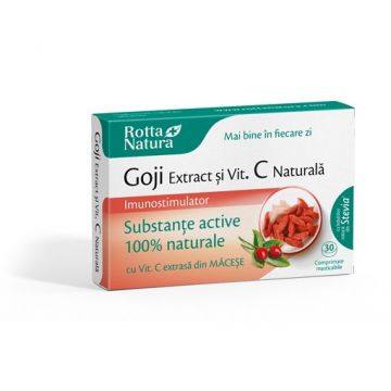 Goji extract + Vitamina C naturala 30 comprimate masticabile
