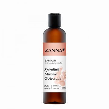 Sampon cresterea parului cu Spirulina, Migdale si Avocado, 250ml Zanna
