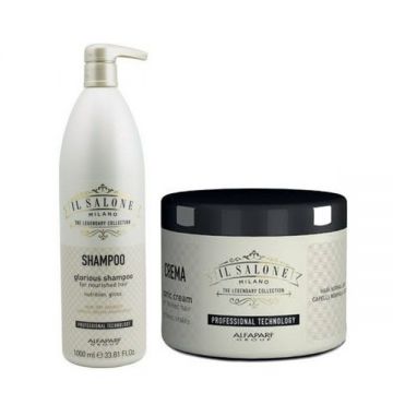 Set Alfaparf Salone pentru par foarte uscat si degradat cu Glorious Sampon 1000 ml + Iconic Masca 500 ml (Concentratie: Set)