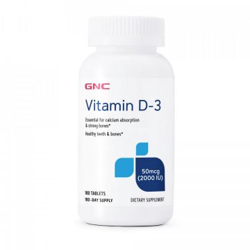 Vitamina D-3 2000 IU, 180 tablete, GNC