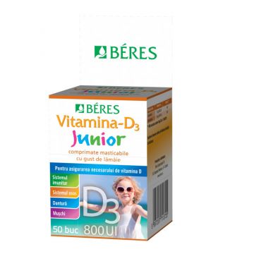 Vitamina D3 Junior 800 UI, 50 cpr, Beres Pharmaceuticals