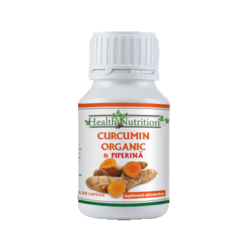 Curcumin Organic + Piperina, 120 capsule, Health Nutrition