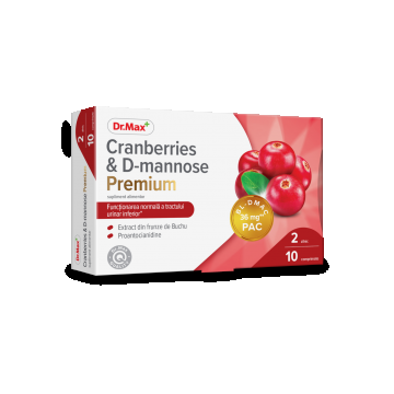 Dr. Max Cranberries & D-mannose Premium, 10 comprimate