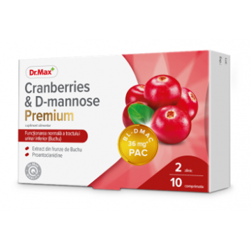 Dr. Max Cranberries & D-mannose Premium, 10 comprimate