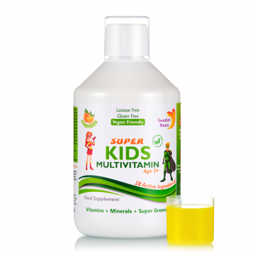 Multivitamine pentru copii cu 30 de ingrediente Super Kids, 500ml, Swedish Nutra