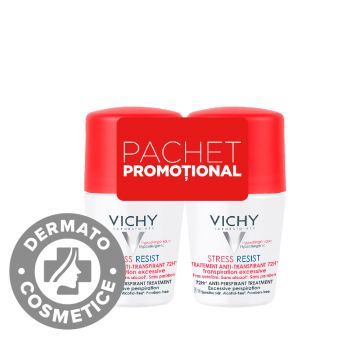 Pachet promotional Deodorant roll-on antiperspirant Stress Resist 72h 1 + 50% reducere la al doilea produs, 2x50ml, Vichy