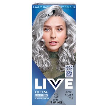 Vopsea de par Schwarzkopf 098 Steel Silver, 80ml, Live