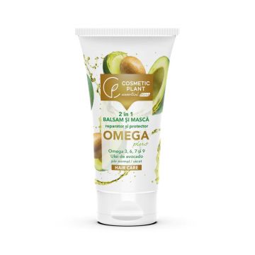 Balsam si masca 2 in 1 reparatoare cu omega 3 6 7 9 si ulei de avocado Omega Plus, 150ml, Cosmetic Plant