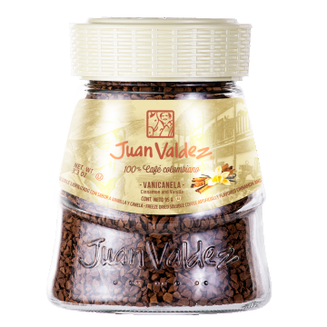 Cafea solubila liofilizata Vanilie si Scortisoara, 95g, Juan Valdez