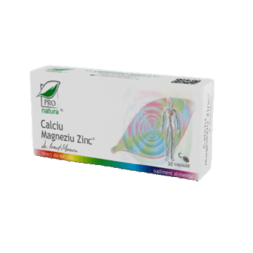 Calciu Magneziu Zinc, 30 capsule, Pro Natura