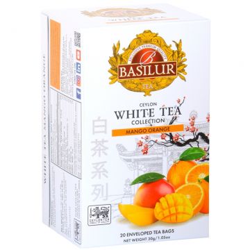 Ceai alb ceylon White Tea Collection mango portocala 1,5gx20dz - BASILUR