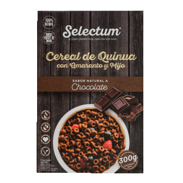 Cereale de quinoa cu amarant si mei cu aroma de ciocolata, 300g, Selectum