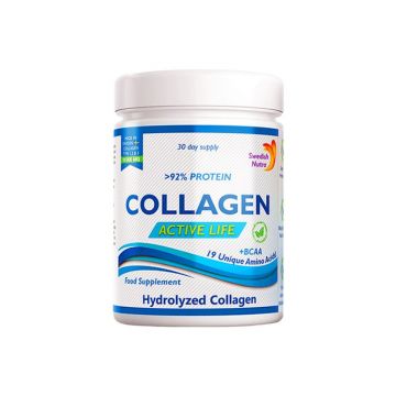 Colagen Hidrolizat Pulbere 10.000 Mg Active Life, Tip 1, 2 si 3, 300g, Swedish Nutra