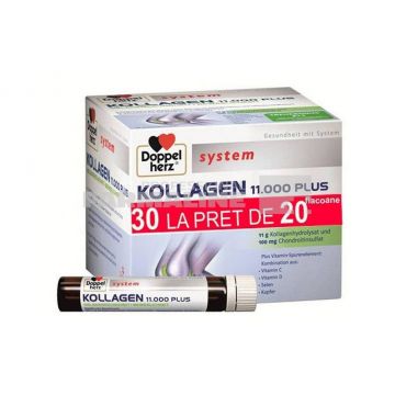 Doppelherz System Kollagen 11.000 plus 30 flacoane (la pret de 20 flacoane)