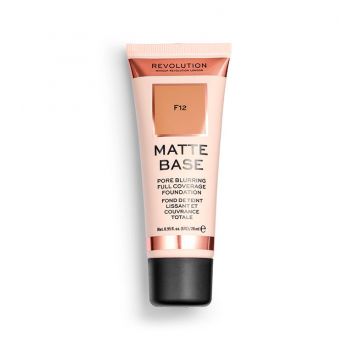Fond de ten Makeup Revolution Matte Base (Concentratie: Fond de ten, Gramaj: 28 ml, Nuanta fond de ten: F 12)